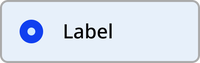 The selected radio button is a light blue rounded rectangle with a gray outline. Inside is a dark blue circle with a light blue center alongside a text label.