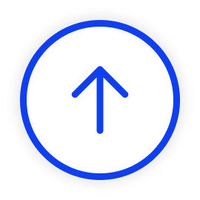 Blue upward-pointing arrow in a white circle with a blue outline