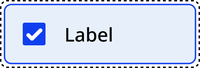 A dashed line around the default checked checkbox button