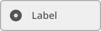 In the selected disabled state, the background changes to light gray and the circle changes to dark gray with a light gray center.