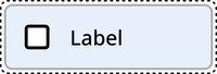 A dashed line around the default unchecked checkbox button