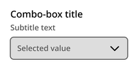 Selected value is dark gray within a light grey rectangle with a gray outline, down-facing caret icon is on the right side of the rectangle – title and subtitle are still viewable above the control.