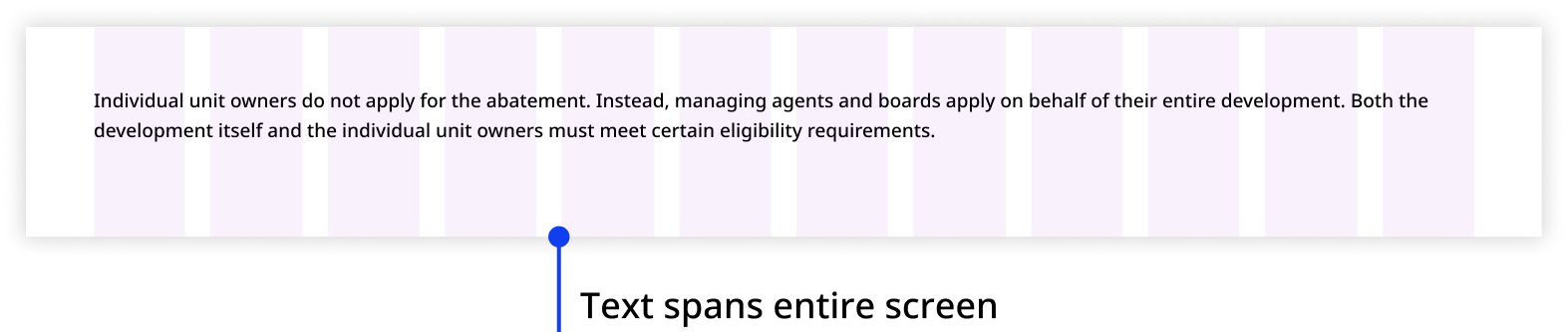 Text spans entire screen, all 12 columns